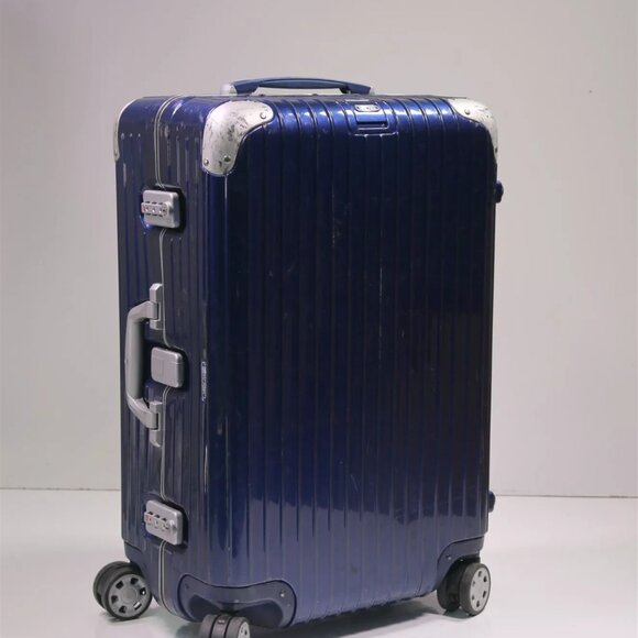 $1699 Authentic RIMOWA Made in CANADA Blue Aluminum 4 Wheels 32L Sz.26 X 16 X 9